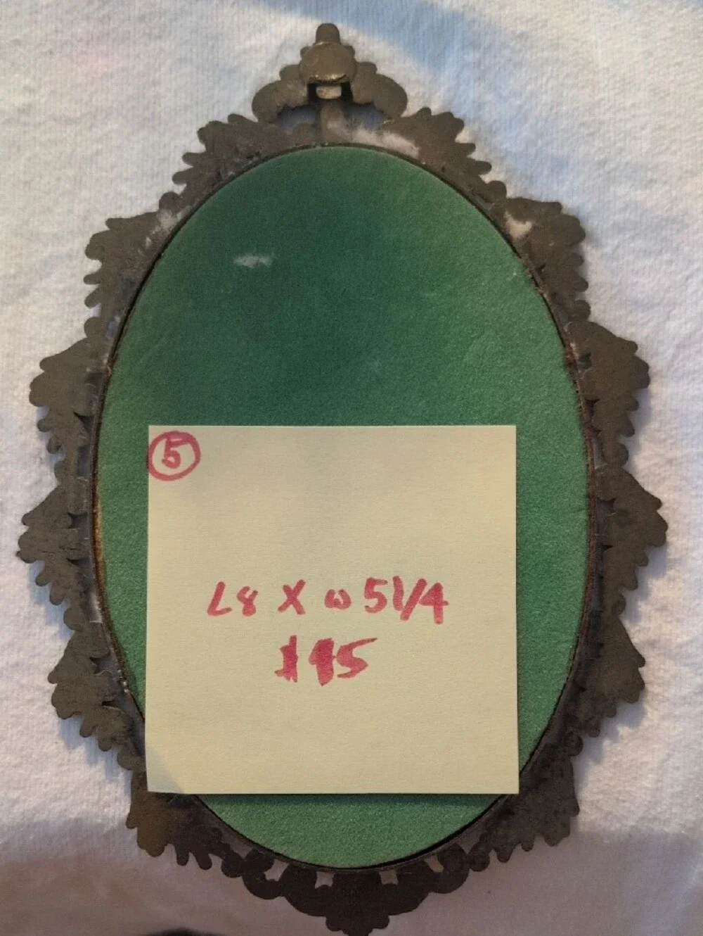 Ornate Oval Wall Frame with Vintage Art Print - Bronze Finish